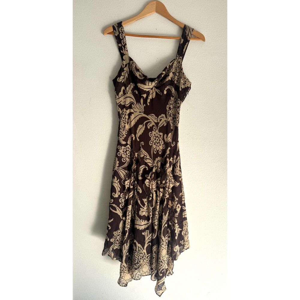 Bandolino Y2K dress grunge floral withsy goth high low asymmetric hem women 12